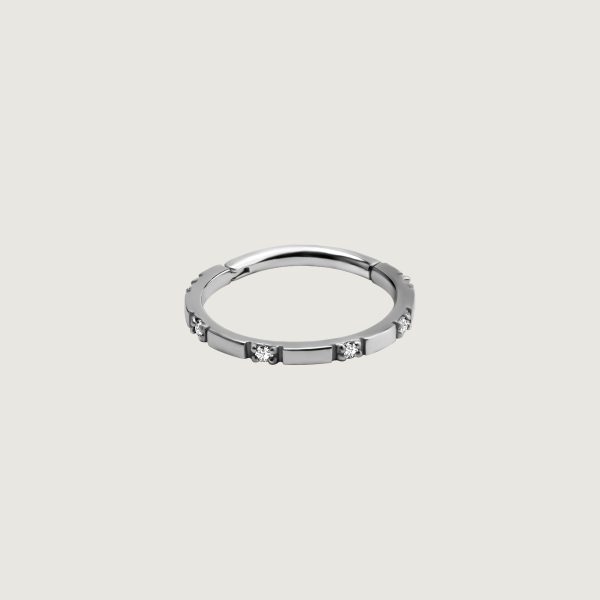BHCRSG-34 (Hinged conch ring clickers set w.premium zirconia)