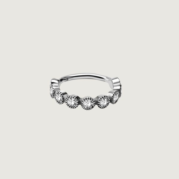 BHCRSG-45 (Hinged conch ring clickers set w.premium zirconia)