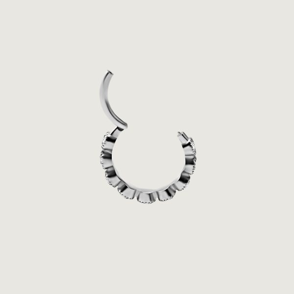 BHCRSG-45 (Hinged conch ring clickers set w.premium zirconia) - Imagen 2