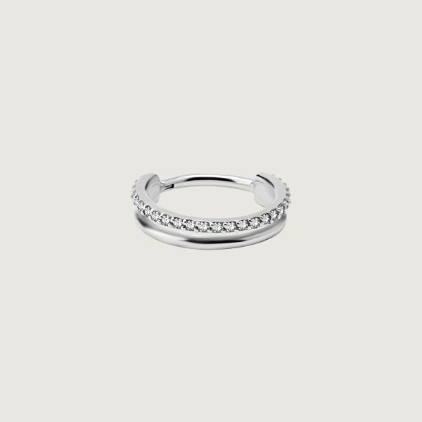 BHCRSG-48 (Hinged conch ring clickers set w.premium zirconia)