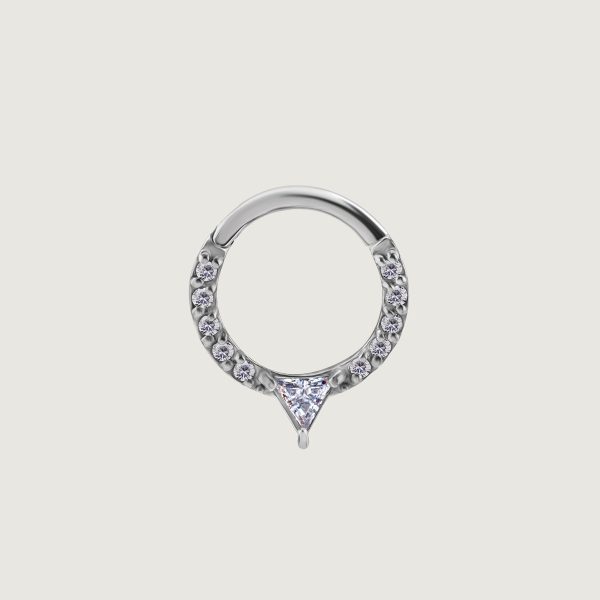 BHSRSG-50 (Hinged daith & septum clickers set w.cubic zirconia)