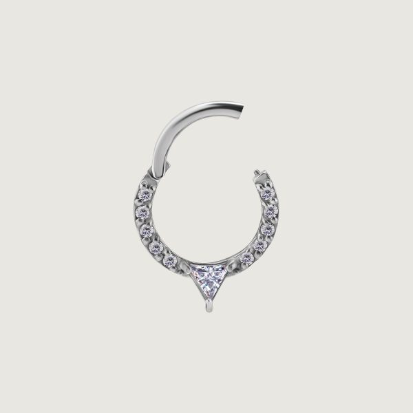 BHSRSG-50 (Hinged daith & septum clickers set w.cubic zirconia) - Imagen 2